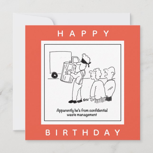 Confidential Waste Management Cartoon Card (Front)