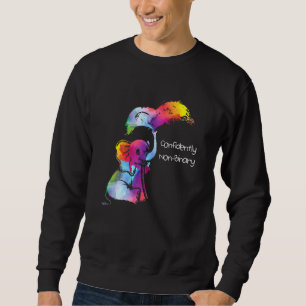 Confidently Non Binary Rainbow Genderflexible Prid Sweatshirt