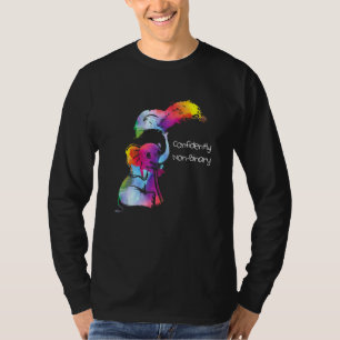 Confidently Non Binary Rainbow Genderflexible Prid T-Shirt