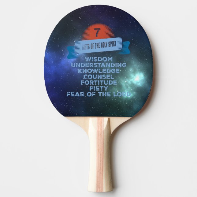 Confirmation 7 Gifts of the Holy Spirit Ping Pong Paddle (Front)