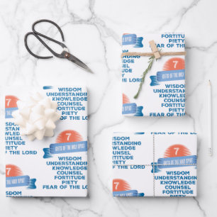Confirmation 7 Gifts of the Holy Spirit Wrapping Paper Sheet