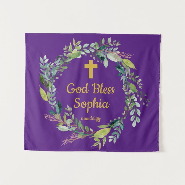Confirmation Backdrop Decorations for Photo Purple Tapestry (Front (Horizontal))