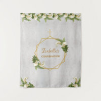 Confirmation Backdrop | Gold Marble Calla Lilies