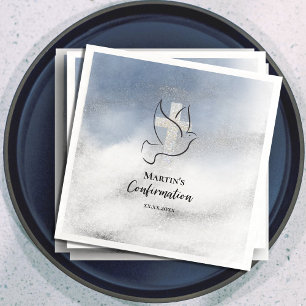 Confirmation blue marble napkin