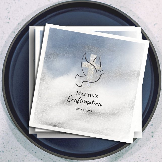 Confirmation blue marble napkin (Creator Uploaded)
