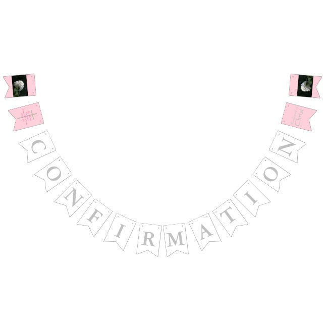 Confirmation Cross Girl Pink INSERT Your Photo Bunting (All)