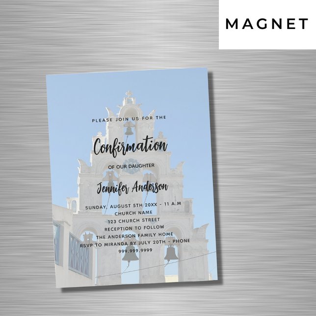 Confirmation custom photo church luxury magnetic invitation (Creator Uploaded)