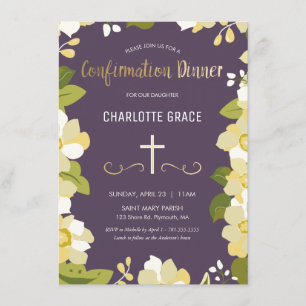 Confirmation Dinner Invitation, Girl's, Custom Invitation