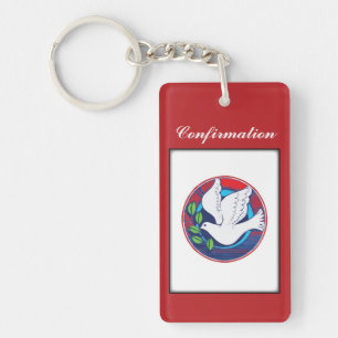 Confirmation, Dove Colourful, Vertical Gift Items Key Ring