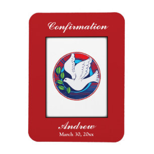 Confirmation, Dove Colourful, Vertical Gift Items Magnet