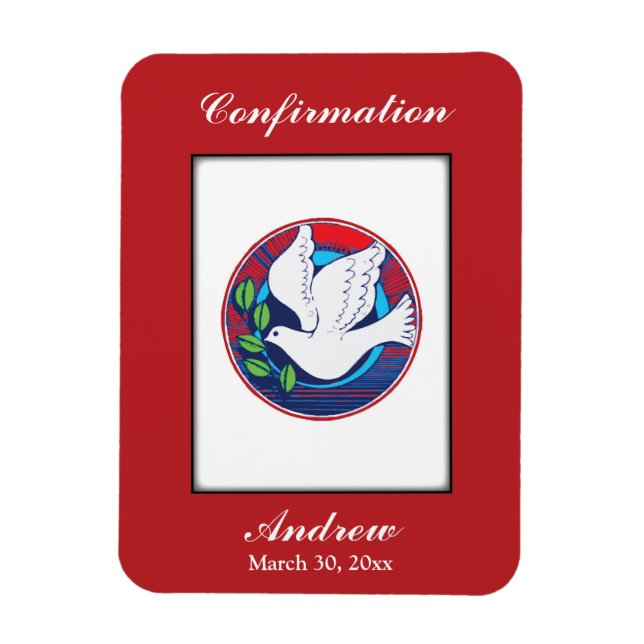 Confirmation, Dove Colourful, Vertical Gift Items Magnet (Vertical)