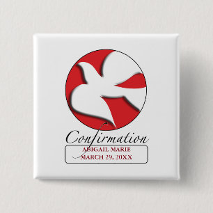 Confirmation, Dove, Custom Square Gift Items 15 Cm Square Badge