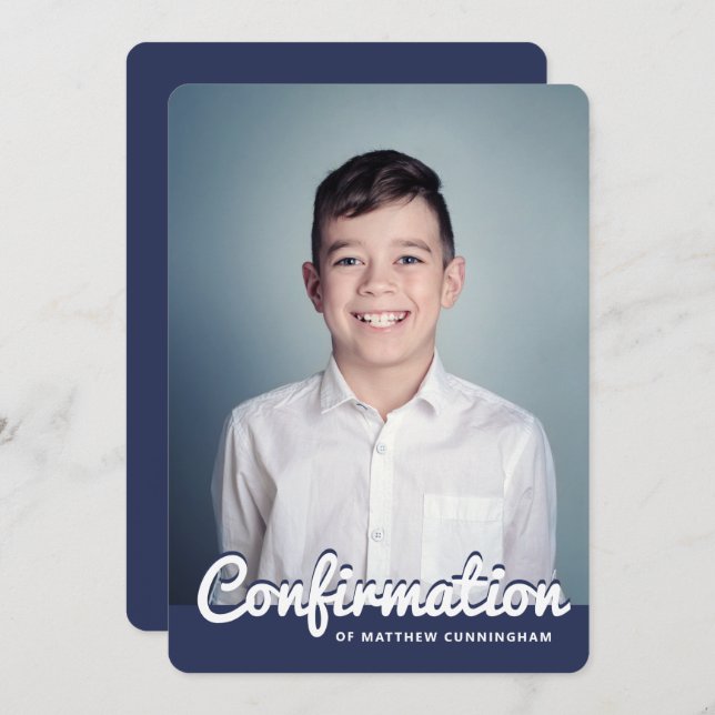 Confirmation For Him Modern Custom Photo Invitation (Front/Back)