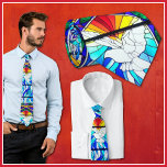 Confirmation Holy Ghost | Spirit Stained Glass Tie<br><div class="desc">This colourfully stained glass look tie with the Holy Spirit | Holy Ghost would be an awesome 
gift for anyone receiving the Sacrament of Confirmation!</div>