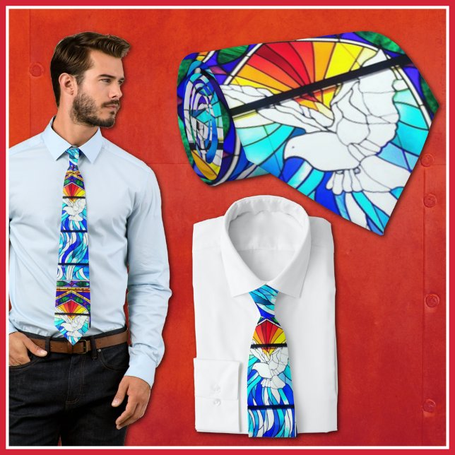 Confirmation Holy Ghost | Spirit Stained Glass Tie (Creator Uploaded)