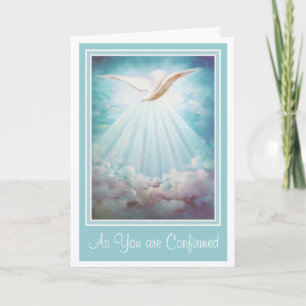 Confirmation Holy Spirit Clouds Rays Card