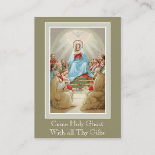 Confirmation Holy Spirit Virgin Mary Apostles Pray Business Card