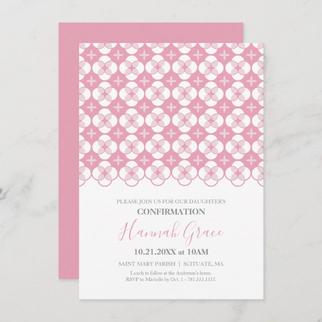 Confirmation Invitation - Custom Invite for Girl (Front/Back)