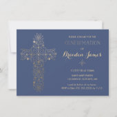 Confirmation Invitation - Gold Cross Invite (Front)