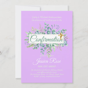 Confirmation Invitations Eucalyptus Greenery Budge