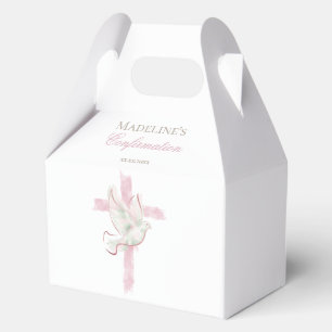 Confirmation pink cross favour box