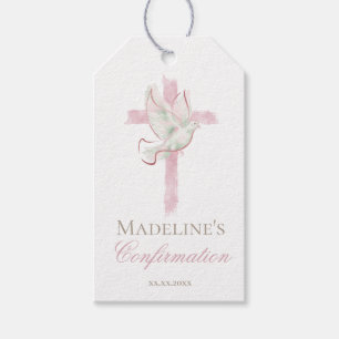Confirmation pink cross gift tags