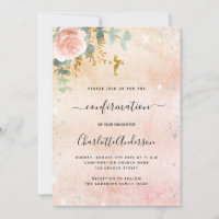 Confirmation rose gold floral eucalyptus
