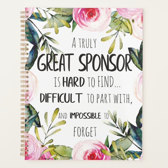 Confirmation Sponsor Gift Truly Great sponsor Planner (Front)