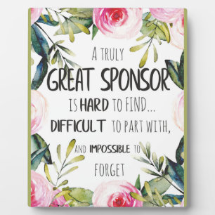 Confirmation Sponsor Gift Truly Great sponsor Plaque