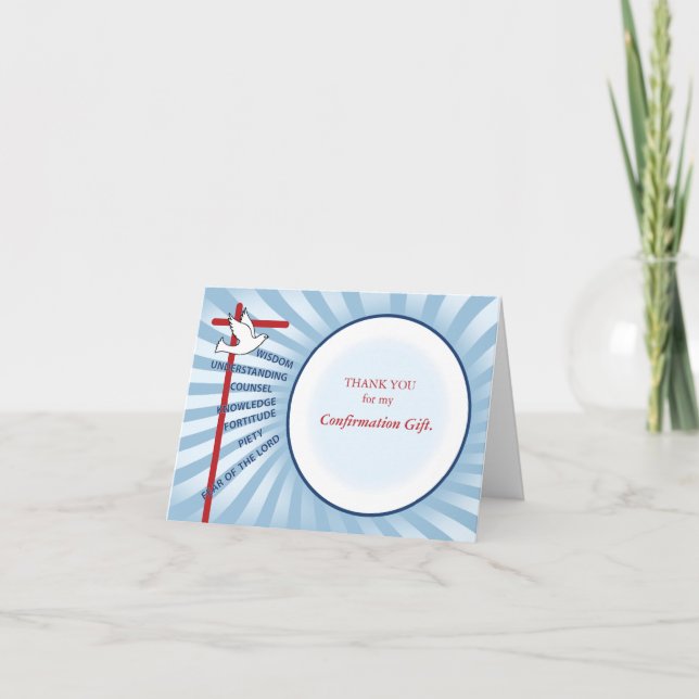 Confirmation Thank You Light Blue Rays, White Circ (Front)