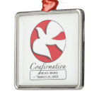 Confirmation White Dove on Red Circle 