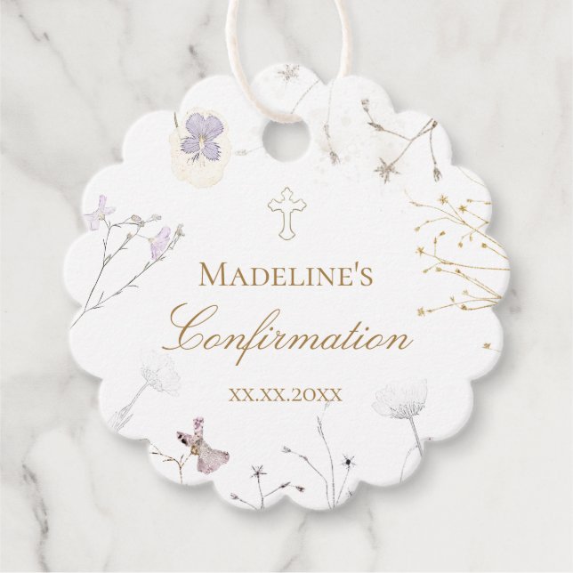 Confirmation wildflowers favour tags (Front)