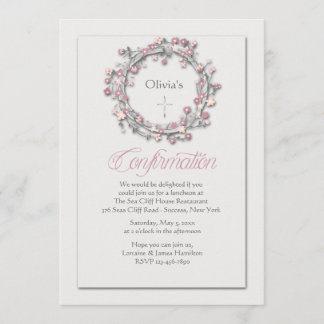 Confirmation Wreath Religious Invitation