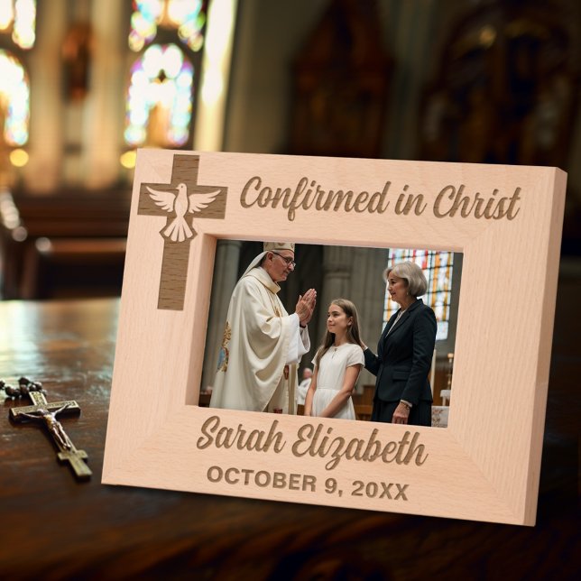 Confirmed in Christ Confirmation Custom Name Date Etched Frames (Creator Uploaded)