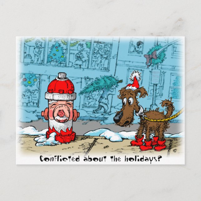 Conflicted about the holidays? holiday postcard (Front)