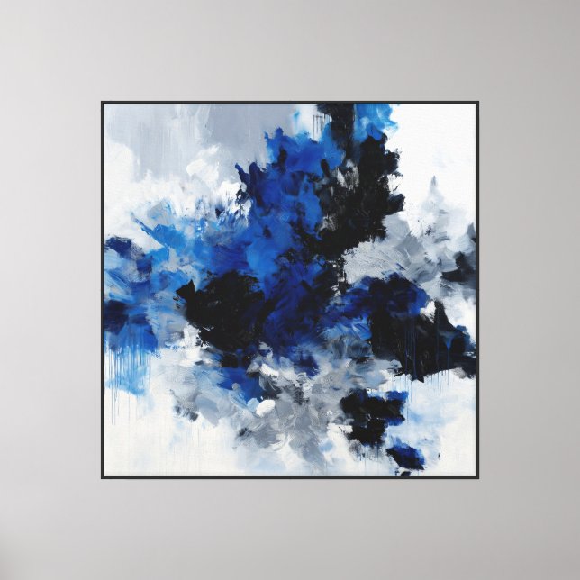 Confluence of Midnight Blue Canvas Print (Front)
