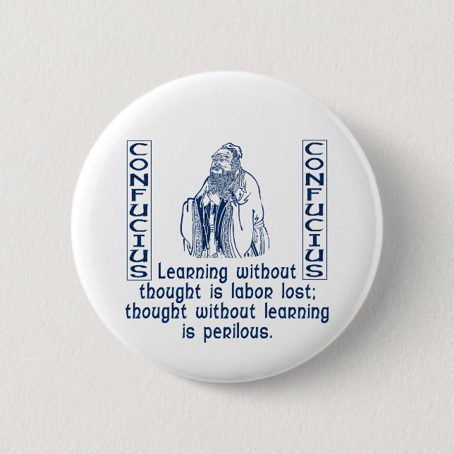 Confucius 6 Cm Round Badge (Front)