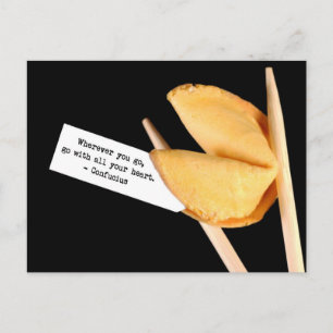 Confucius fortune cookie postcard