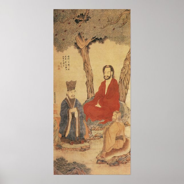 Confucius, Lao-tzu and Buddhist Arhat Poster (Front)