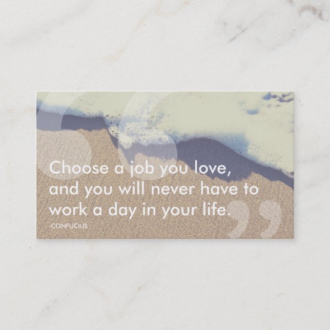 confucius success quote business card (Front)
