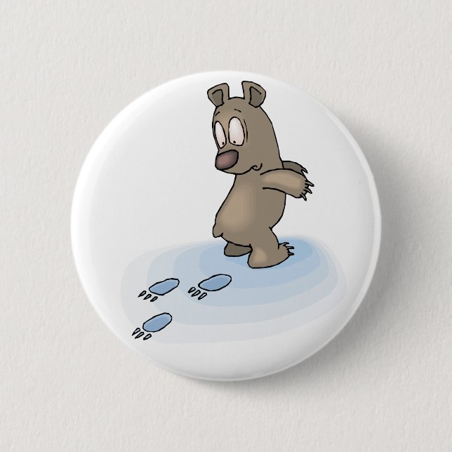 Confused Bear 6 Cm Round Badge (Front)