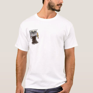 Confused Cartoon Cassette Tape Holding Pencil T-Shirt
