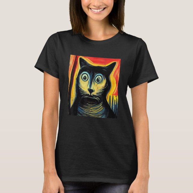 Confused Cat Art T-Shirt (Front)