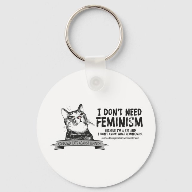 Confused Cats (for light-coloured products) Key Ring (Front)