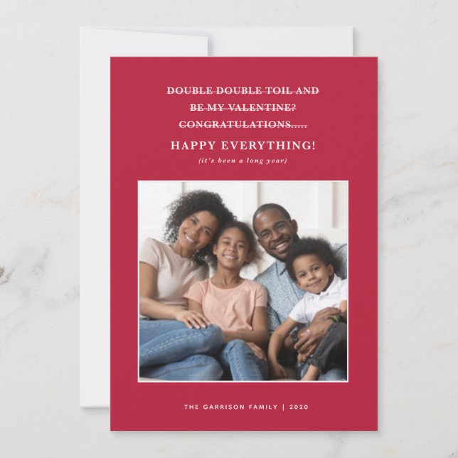 Confused Coronavirus Holiday Greetings Announcement (Front)