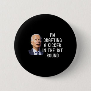 Confused Drafting Kicker Funny Fantasy Football Dr 6 Cm Round Badge