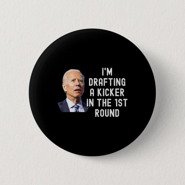 Confused Drafting Kicker Funny Fantasy Football Dr 6 Cm Round Badge (Front)