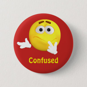 Confused Emoji Emoticon Cartoon Face 6 Cm Round Badge
