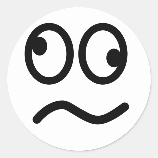 Confused Face Classic Round Sticker (Front)