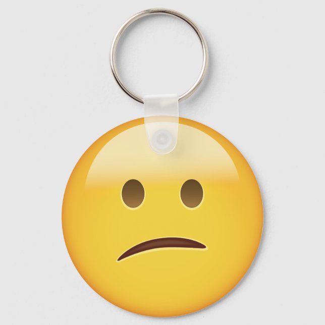 Confused Face Emoji Key Ring (Front)